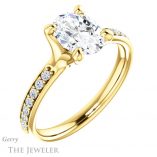 Oval Shaped Forever One Moissanite Engagement Ring #GTJ1039-oval-fo-y