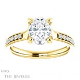 Oval Shaped Forever One Moissanite Engagement Ring #GTJ1039-oval-fo-y