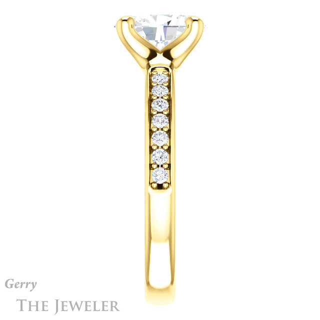 Oval Shaped Forever One Moissanite Engagement Ring #GTJ1039-oval-fo-y