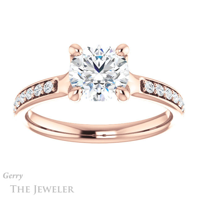 Round Cut Forever One Moissanite Engagement Ring #GTJ1039-round-fo-r 1 Round Cut Forever One Moissanite Engagement Ring #GTJ1039-round-fo-r
