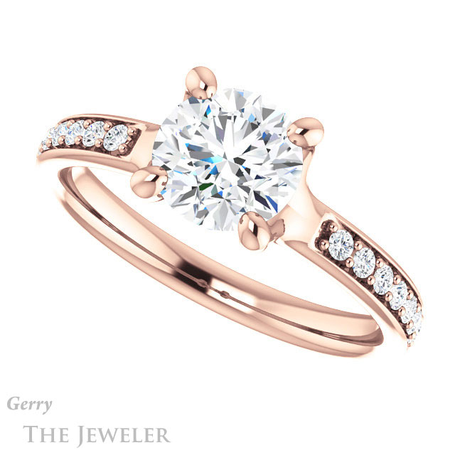 Round Cut Forever One Moissanite Engagement Ring #GTJ1039-round-fo-r 5 Round Cut Forever One Moissanite Engagement Ring #GTJ1039-round-fo-r