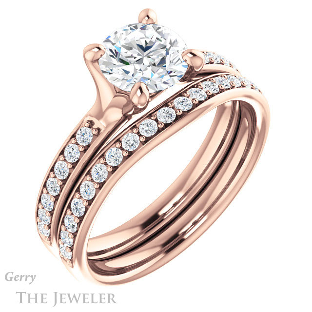 Round Cut Forever One Moissanite Engagement Ring #GTJ1039-round-fo-r 6 Round Cut Forever One Moissanite Engagement Ring #GTJ1039-round-fo-r
