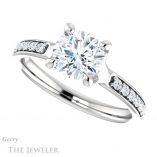 Round Cut Forever One Moissanite Engagement Ring #GTJ1039-round-fo-w 5 Round Cut Forever One Moissanite Engagement Ring #GTJ1039-round-fo-w