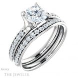 Round Cut Forever One Moissanite Engagement Ring #GTJ1039-round-fo-w 6 Round Cut Forever One Moissanite Engagement Ring #GTJ1039-round-fo-w