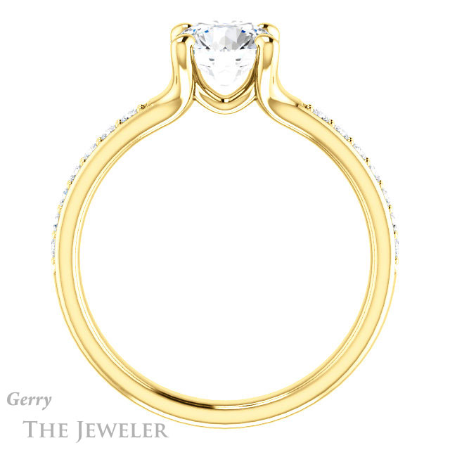 Round Cut Forever One Moissanite Engagement Ring #GTJ1039-round-fo-y 2 Round Cut Forever One Moissanite Engagement Ring #GTJ1039-round-fo-y