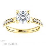 Round Cut Forever One Moissanite Engagement Ring #GTJ1039-round-fo-y 1 Round Cut Forever One Moissanite Engagement Ring #GTJ1039-round-fo-y