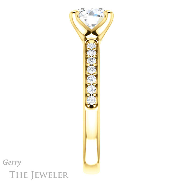 Round Cut Forever One Moissanite Engagement Ring #GTJ1039-round-fo-y 3 Round Cut Forever One Moissanite Engagement Ring #GTJ1039-round-fo-y