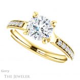 Round Cut Forever One Moissanite Engagement Ring #GTJ1039-round-fo-y 5 Round Cut Forever One Moissanite Engagement Ring #GTJ1039-round-fo-y