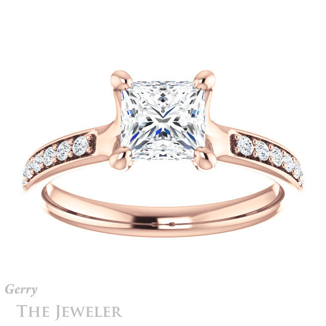 Princess Cut Forever One Moissanite Engagement Ring #GTJ1039-square-fo-r 1 Princess Cut Forever One Moissanite Engagement Ring #GTJ1039-square-fo-r