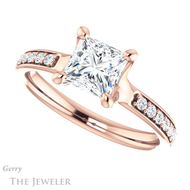 Princess Cut Forever One Moissanite Engagement Ring #GTJ1039-square-fo-r 5 Princess Cut Forever One Moissanite Engagement Ring #GTJ1039-square-fo-r