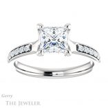 Princess Cut Forever One Moissanite Engagement Ring #GTJ1039-square-fo-w 1 Princess Cut Forever One Moissanite Engagement Ring #GTJ1039-square-fo-w