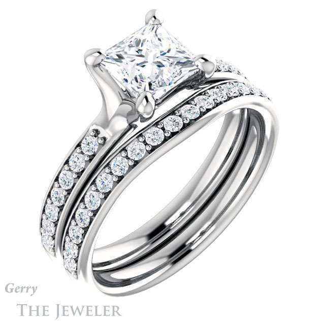 Princess Cut Forever One Moissanite Engagement Ring #GTJ1039-square-fo-w 6 Princess Cut Forever One Moissanite Engagement Ring #GTJ1039-square-fo-w