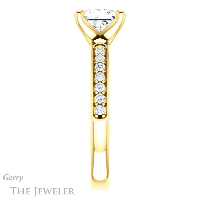 Princess Cut Forever One Moissanite Engagement Ring #GTJ1039-square-fo-y 3 Princess Cut Forever One Moissanite Engagement Ring #GTJ1039-square-fo-y