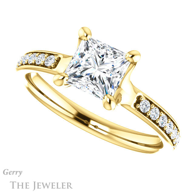 Princess Cut Forever One Moissanite Engagement Ring #GTJ1039-square-fo-y 5 Princess Cut Forever One Moissanite Engagement Ring #GTJ1039-square-fo-y