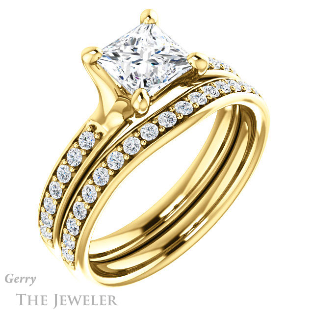 Princess Cut Forever One Moissanite Engagement Ring #GTJ1039-square-fo-y 6 Princess Cut Forever One Moissanite Engagement Ring #GTJ1039-square-fo-y