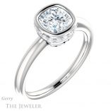 Cushion Cut Forever One Moissanite Engagement Ring #GTJ1040-cushion-fo-w 4 Cushion Cut Forever One Moissanite Engagement Ring #GTJ1040-cushion-fo-w