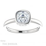 Cushion Cut Forever One Moissanite Engagement Ring #GTJ1040-cushion-fo-w 1 Cushion Cut Forever One Moissanite Engagement Ring #GTJ1040-cushion-fo-w