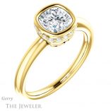 Cushion Cut Forever One Moissanite Engagement Ring #GTJ1040-cushion-fo-y