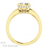 Cushion Cut Forever One Moissanite Engagement Ring #GTJ1040-cushion-fo-y