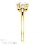 Cushion Cut Forever One Moissanite Engagement Ring #GTJ1040-cushion-fo-y