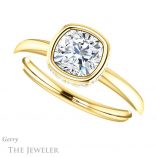 Cushion Cut Forever One Moissanite Engagement Ring #GTJ1040-cushion-fo-y