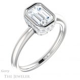 Emerald Cut Forever One Moissanite Engagement Ring #GTJ1040-emerald-fb-w 4 Emerald Cut Forever Brilliant Moissanite Engagement Ring #GTJ1040-emerald-fb-w