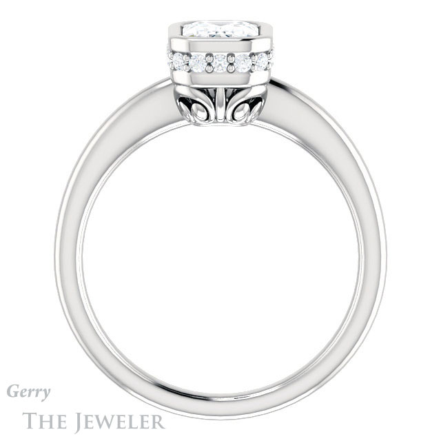 Emerald Cut Forever Brilliant Moissanite Engagement Ring #GTJ1040-emerald-fb-w