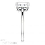 Emerald Cut Forever One Moissanite Engagement Ring #GTJ1040-emerald-fb-w 3 Emerald Cut Forever Brilliant Moissanite Engagement Ring #GTJ1040-emerald-fb-w