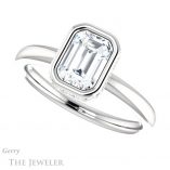 Emerald Cut Forever One Moissanite Engagement Ring #GTJ1040-emerald-fb-w 5 Emerald Cut Forever Brilliant Moissanite Engagement Ring #GTJ1040-emerald-fb-w