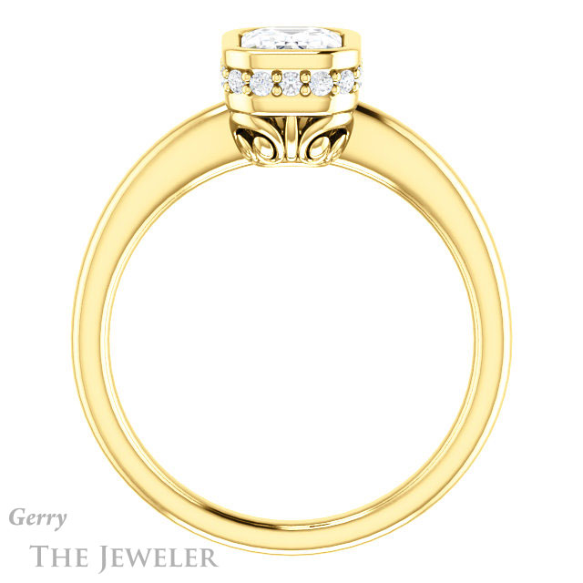 Emerald Cut Forever Brilliant Moissanite Engagement Ring #GTJ1040-emerald-fb-y