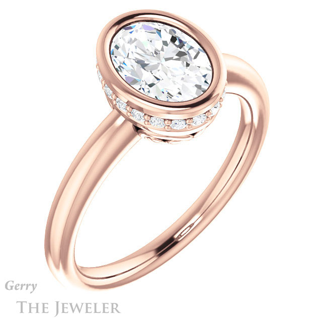 Oval Shaped Forever One Moissanite Engagement Ring #GTJ1040-oval-fo-r 4 Oval Shaped Forever One Moissanite Engagement Ring #GTJ1040-oval-fo-r