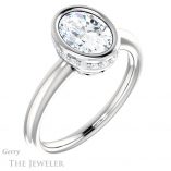 Oval Shaped Forever One Moissanite Engagement Ring #GTJ1040-oval-fo-w 4 Oval Shaped Forever One Moissanite Engagement Ring #GTJ1040-oval-fo-w