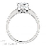 Oval Shaped Forever One Moissanite Engagement Ring #GTJ1040-oval-fo-w 2 Oval Shaped Forever One Moissanite Engagement Ring #GTJ1040-oval-fo-w