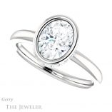 Oval Shaped Forever One Moissanite Engagement Ring #GTJ1040-oval-fo-w 5 Oval Shaped Forever One Moissanite Engagement Ring #GTJ1040-oval-fo-w