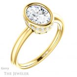 Oval Shaped Forever One Moissanite Engagement Ring #GTJ1040-oval-fo-y 4 Oval Shaped Forever One Moissanite Engagement Ring #GTJ1040-oval-fo-y