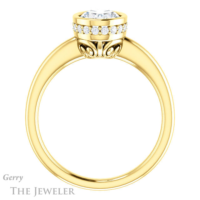Oval Shaped Forever One Moissanite Engagement Ring #GTJ1040-oval-fo-y 2 Oval Shaped Forever One Moissanite Engagement Ring #GTJ1040-oval-fo-y