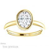 Oval Shaped Forever One Moissanite Engagement Ring #GTJ1040-oval-fo-y 1 Oval Shaped Forever One Moissanite Engagement Ring #GTJ1040-oval-fo-y