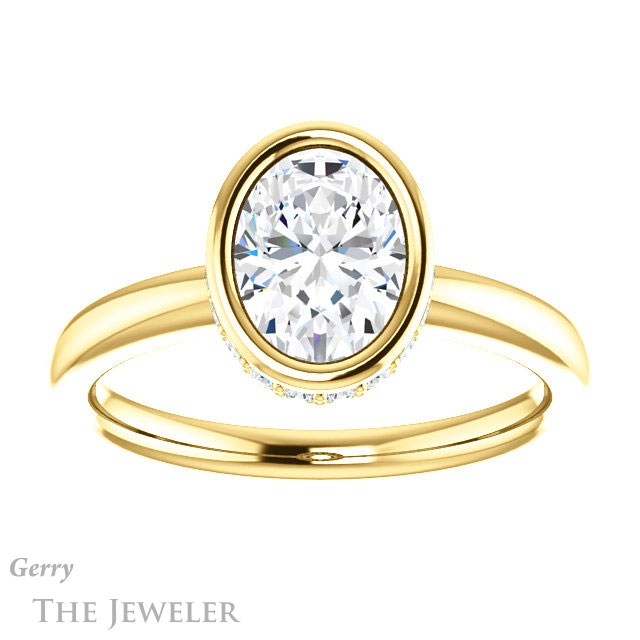 Oval Shaped Forever One Moissanite Engagement Ring #GTJ1040-oval-fo-y 1 Oval Shaped Forever One Moissanite Engagement Ring #GTJ1040-oval-fo-y
