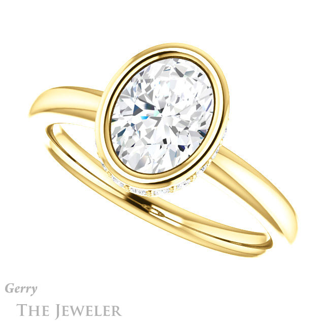 Oval Shaped Forever One Moissanite Engagement Ring #GTJ1040-oval-fo-y 5 Oval Shaped Forever One Moissanite Engagement Ring #GTJ1040-oval-fo-y