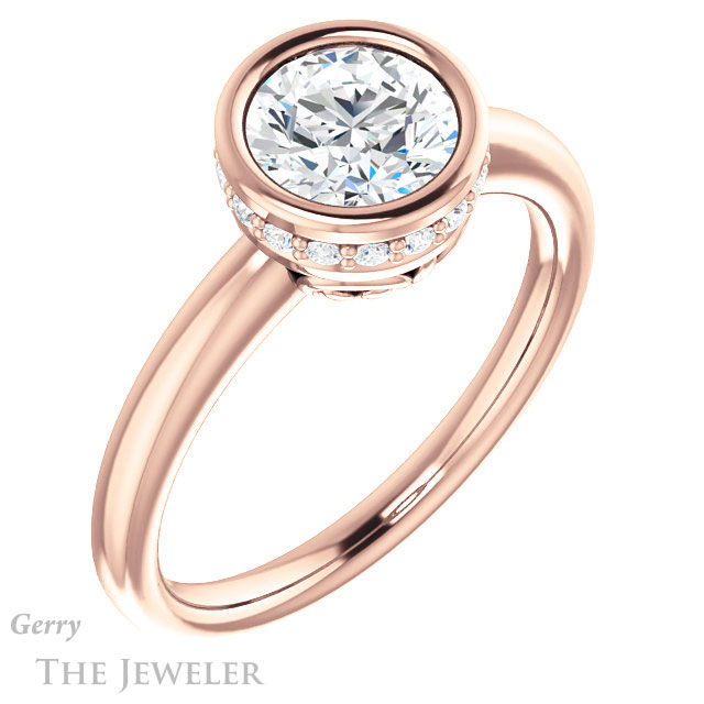 Round Cut Forever One Moissanite Engagement Ring #GTJ1040-round-fo-r 4 Round Cut Forever One Moissanite Engagement Ring #GTJ1040-round-fo-r
