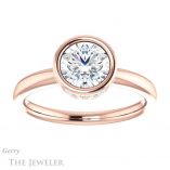 Round Cut Forever One Moissanite Engagement Ring #GTJ1040-round-fo-r 1 Round Cut Forever One Moissanite Engagement Ring #GTJ1040-round-fo-r