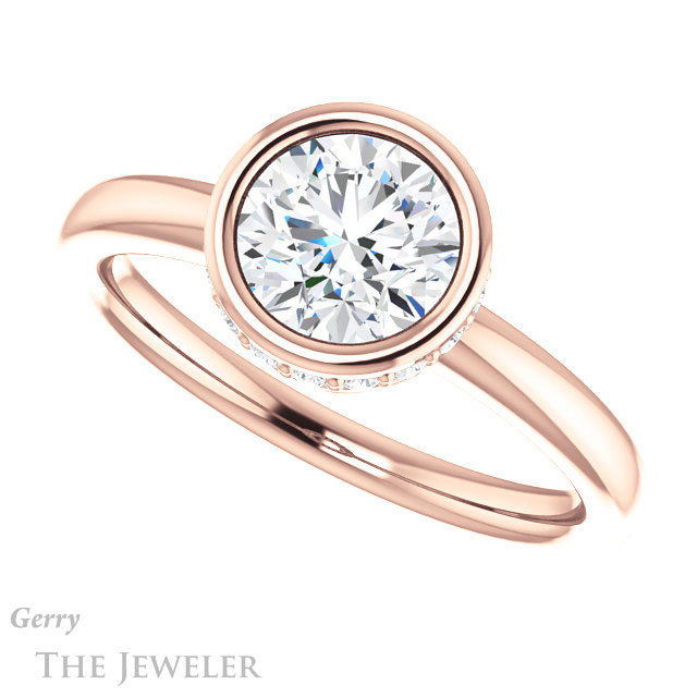Round Cut Forever One Moissanite Engagement Ring #GTJ1040-round-fo-r 5 Round Cut Forever One Moissanite Engagement Ring #GTJ1040-round-fo-r