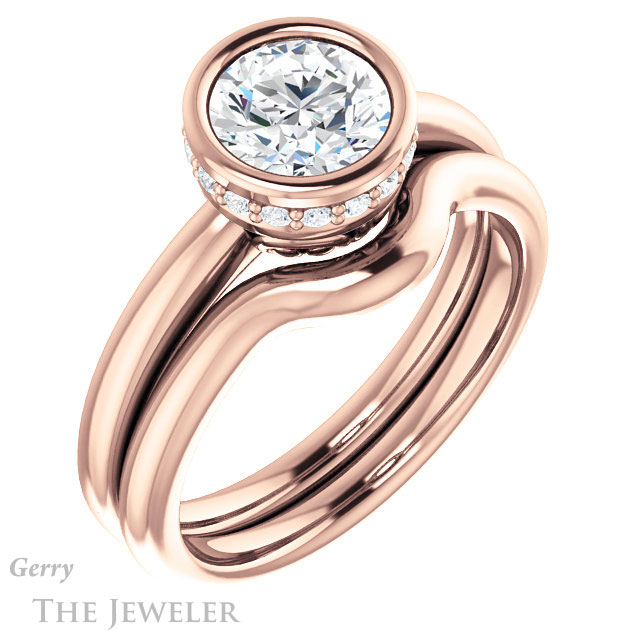 Round Cut Forever One Moissanite Engagement Ring #GTJ1040-round-fo-r 6 Round Cut Forever One Moissanite Engagement Ring #GTJ1040-round-fo-r