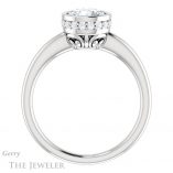 Round Cut Forever One Moissanite Engagement Ring #GTJ1040-round-fo-w