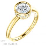 Round Cut Forever One Moissanite Engagement Ring #GTJ1040-round-fo-y 4 Round Cut Forever One Moissanite Engagement Ring #GTJ1040-round-fo-y