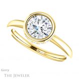 Round Cut Forever One Moissanite Engagement Ring #GTJ1040-round-fo-y 5 Round Cut Forever One Moissanite Engagement Ring #GTJ1040-round-fo-y