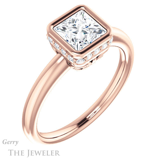 Princess Cut Forever One Moissanite Engagement Ring #GTJ1040-square-fo-r 4 Princess Cut Forever One Moissanite Engagement Ring #GTJ1040-square-fo-r