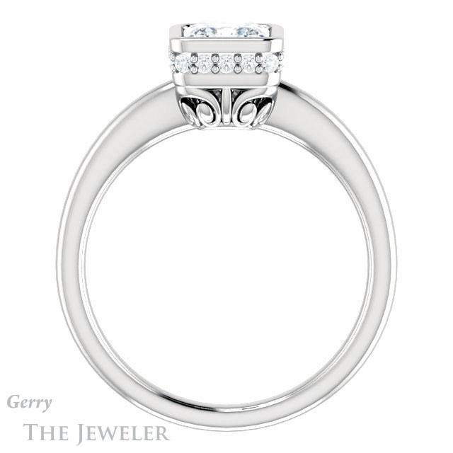Princess Cut Forever One Moissanite Engagement Ring #GTJ1040-square-fo-w
