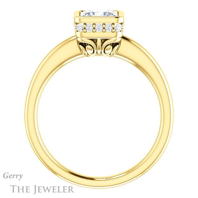 Princess Cut Forever One Moissanite Engagement Ring #GTJ1040-square-fo-y