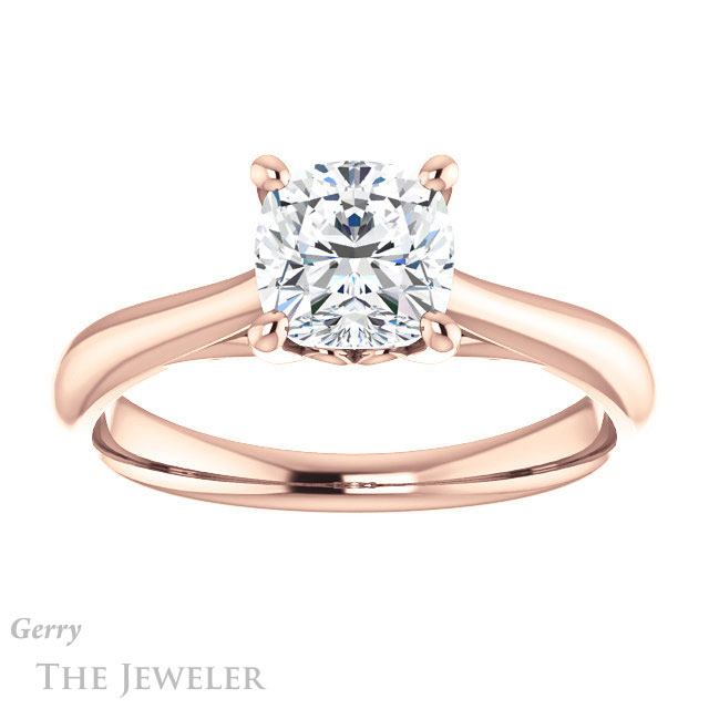Cushion Cut Forever One Moissanite Engagement Ring #GTJ1042-cushion-fo-r 1 Cushion Cut Forever One Moissanite Engagement Ring #GTJ1042-cushion-fo-r